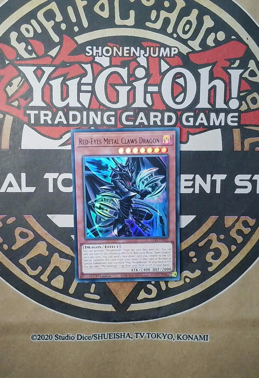 Red-Eyes Metal Claws Dragon ALIN-EN025 Super Rare front exact card scan