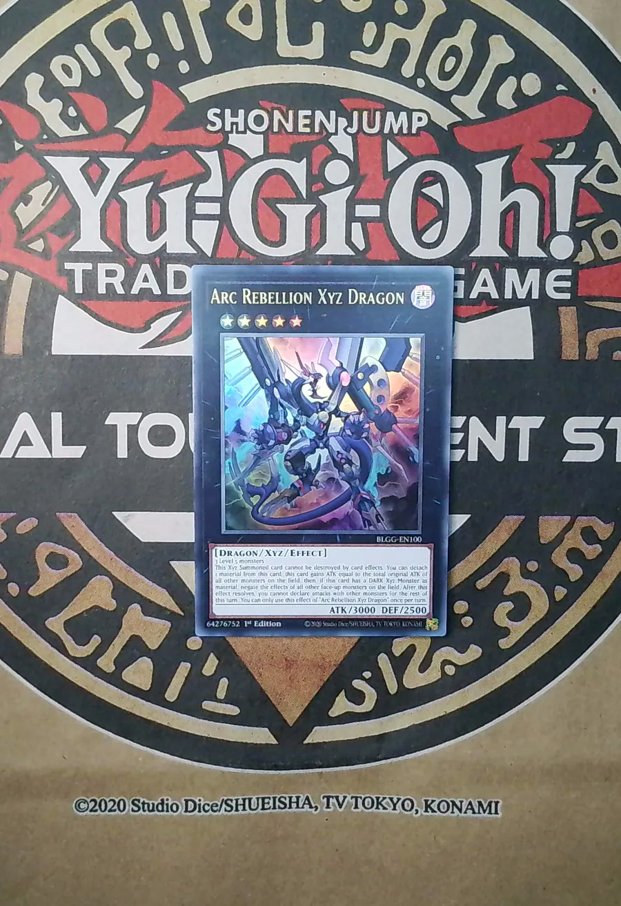 3x Arc Rebellion Xyz Dragon BLGG-EN100 Ultra Rare copy 1 front exact scan
