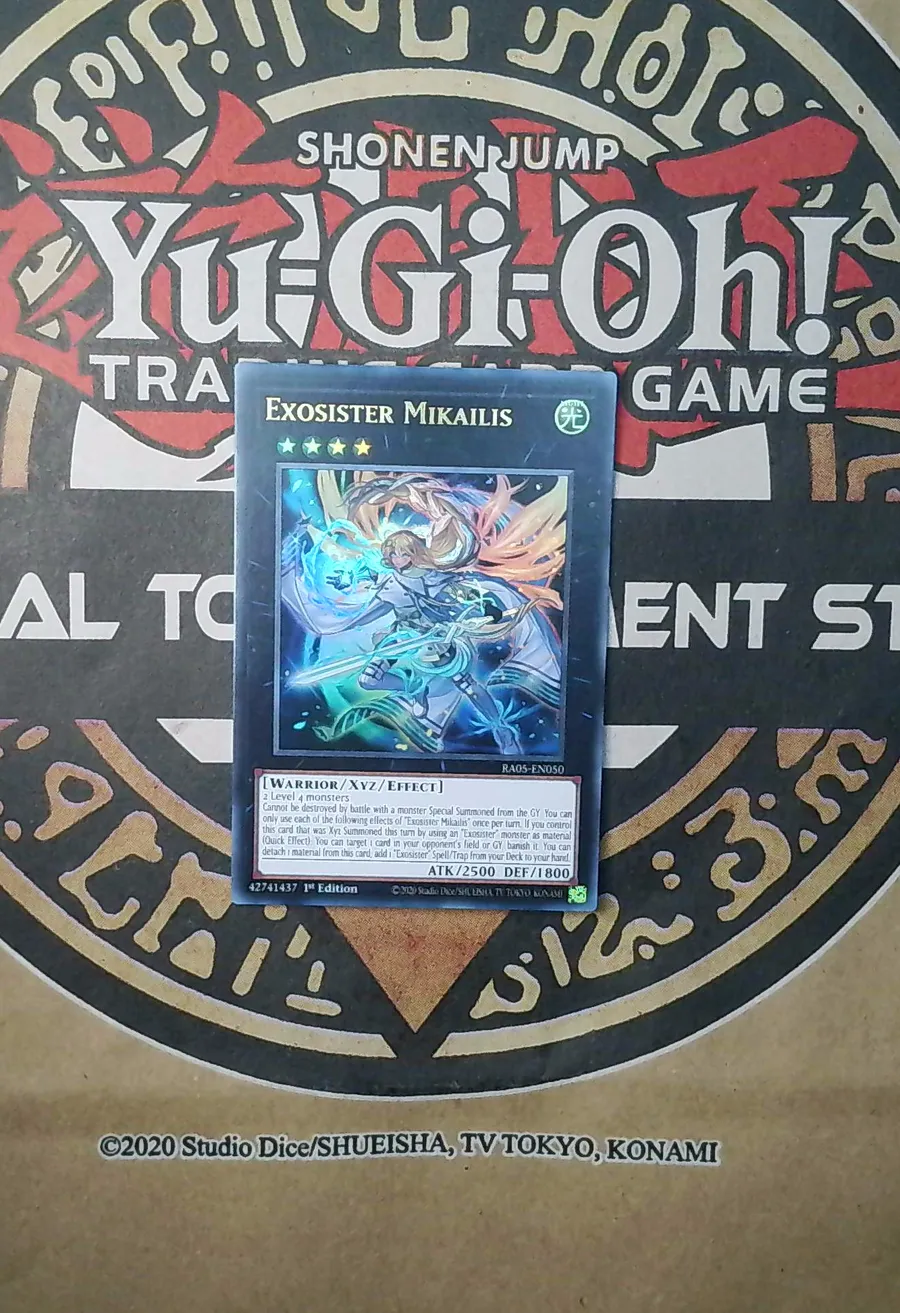 Exosister Mikailis RA05-EN050 Ultra Rare front exact card scan