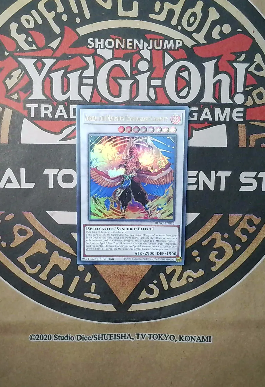 3x Zoroa the Magistus Conflagrant Calamity BLGG-EN093 Ultra Rare copy 1 front exact scan
