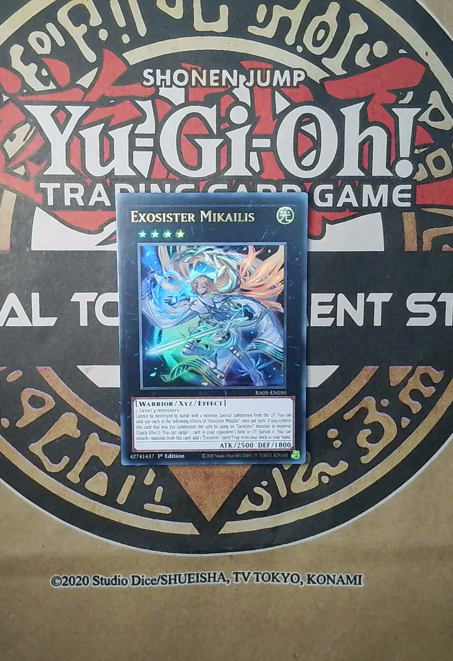 Exosister Mikailis RA05-EN050 Ultra Rare front exact card scan