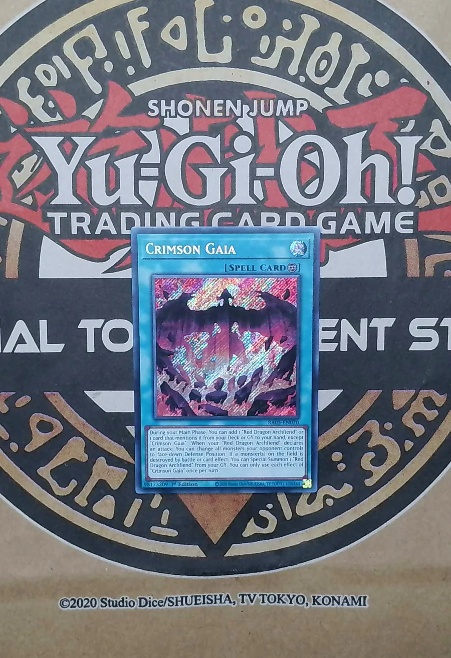 Crimson Gaia RA05-EN070 Secret Rare front exact card scan