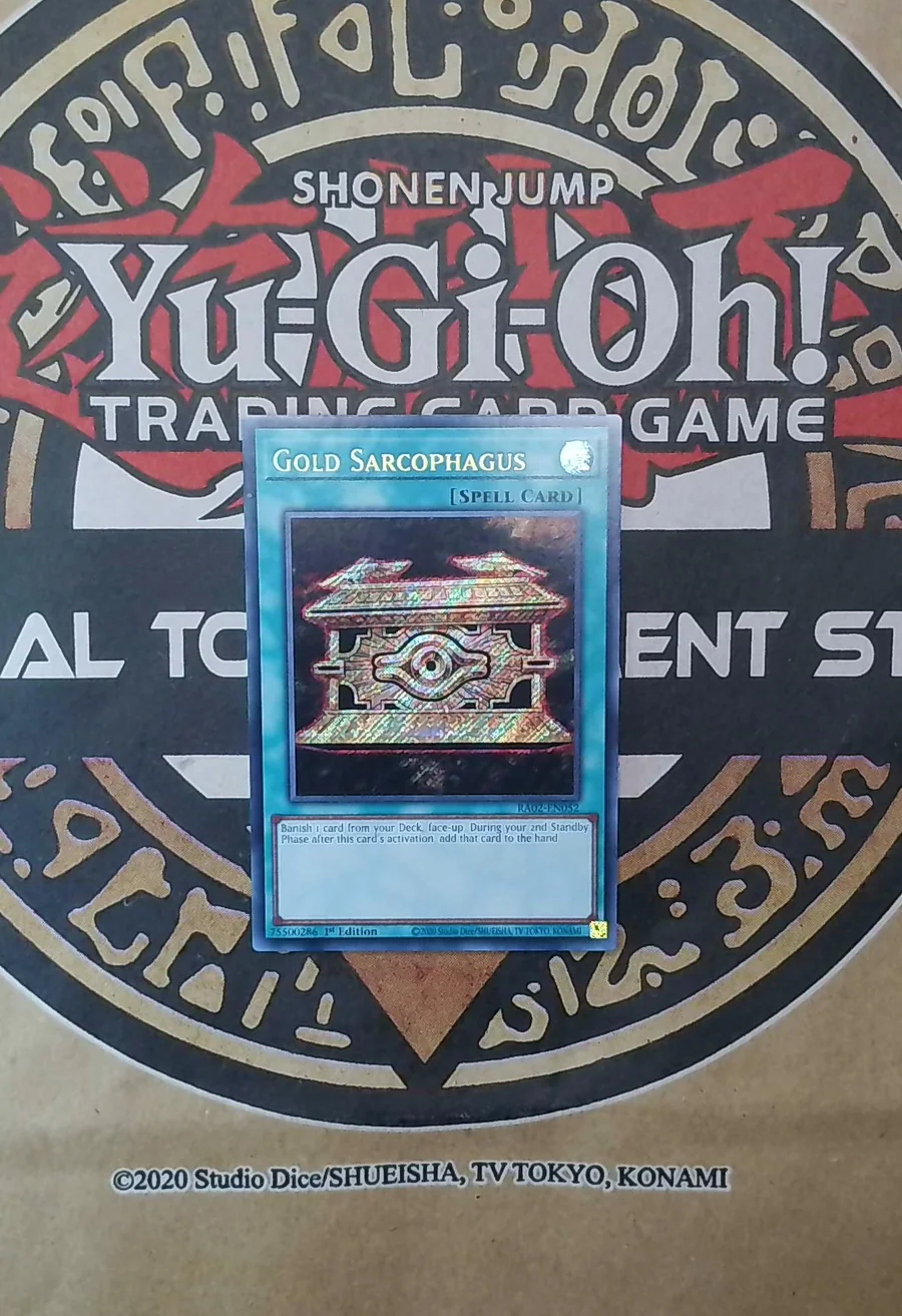 Gold Sarcophagus RA02-EN052 Secret Rare front exact card scan