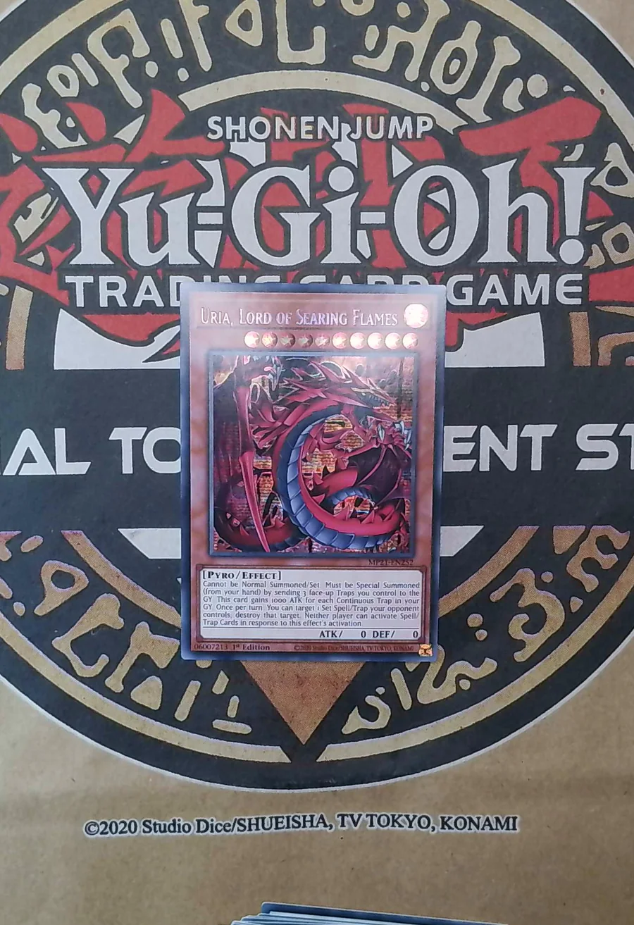 Uria, Lord of Searing Flames MP21-EN252 Prismatic Secret Rare front exact card scan