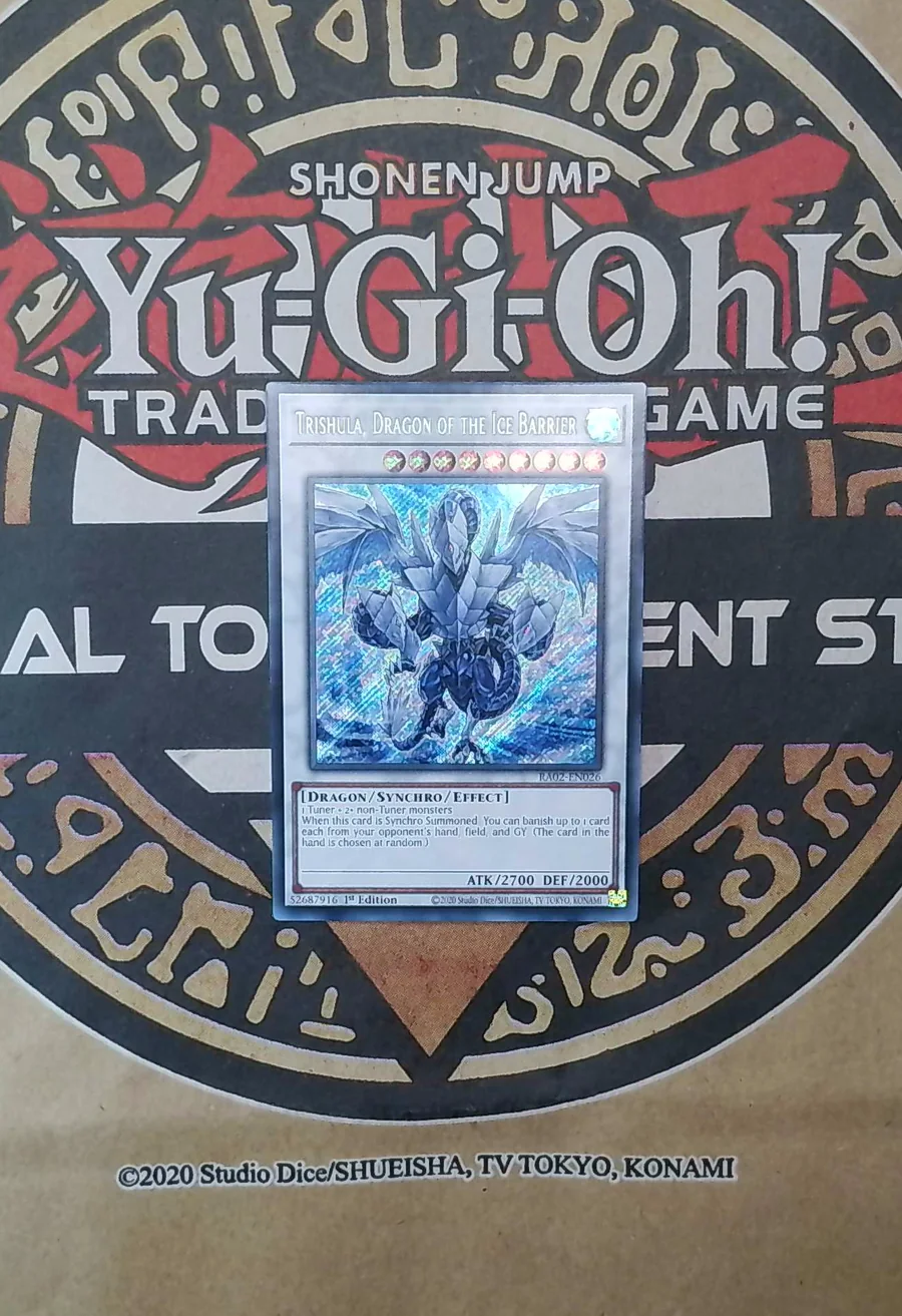 Trishula, Dragon of the Ice Barrier RA02-EN026 Secret Rare front exact card scan