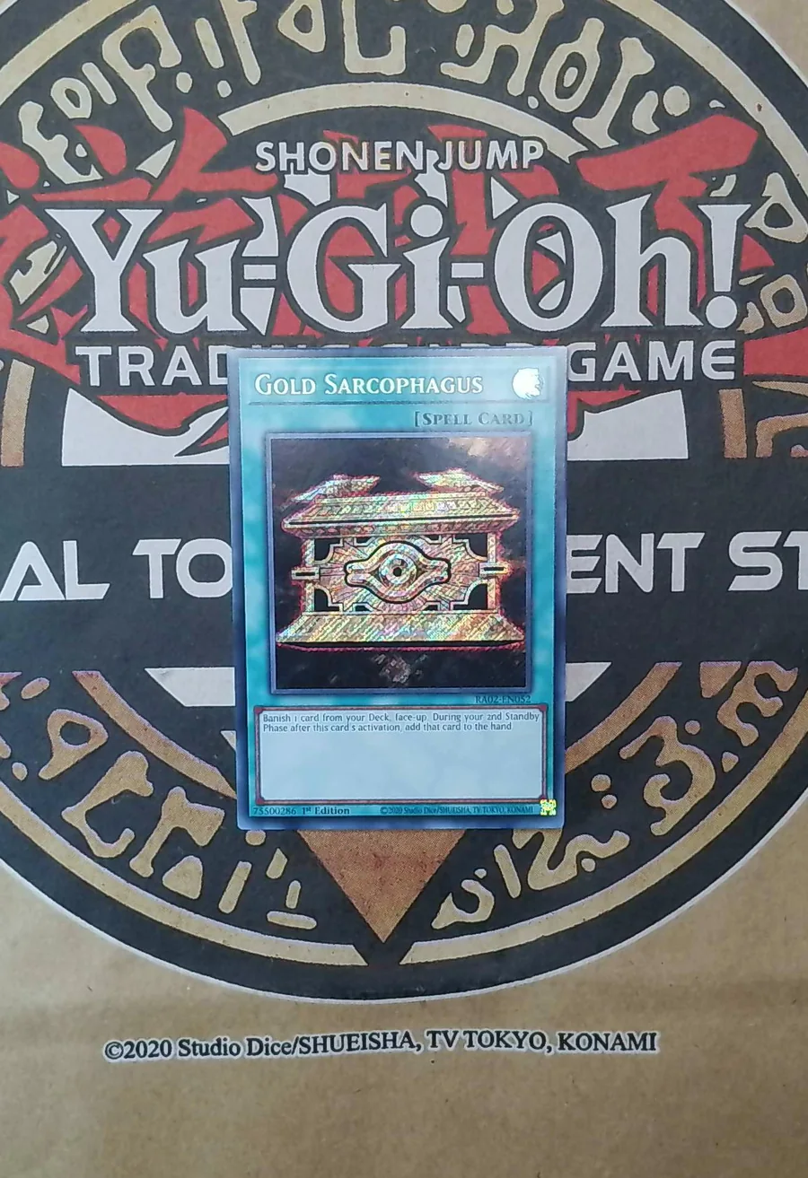 Gold Sarcophagus RA02-EN052 Secret Rare front exact card scan
