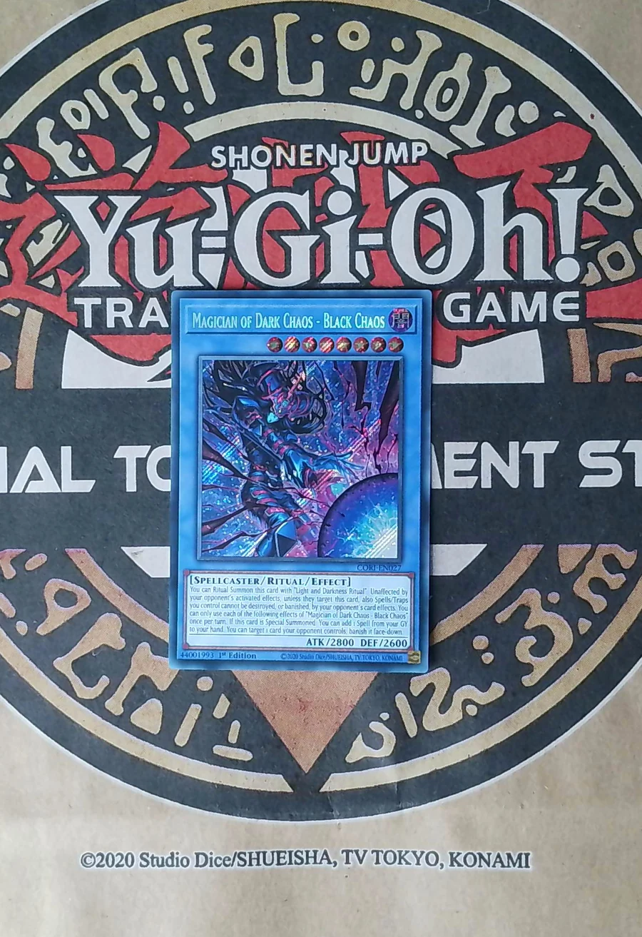 Magician of Dark Chaos - Black Chaos CORI-EN027 Secret Rare front exact card scan